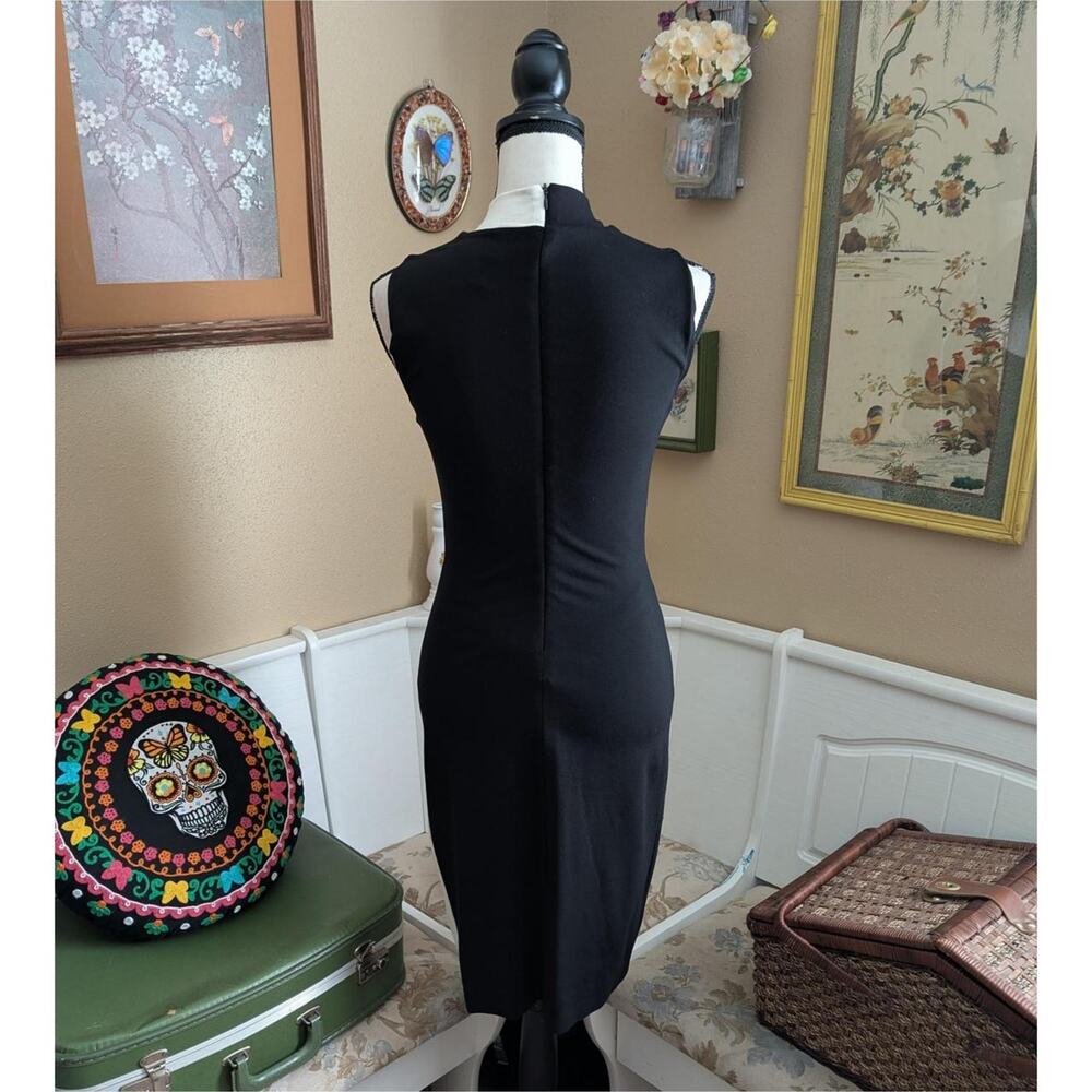 Cache Black And White Color Block Bodycon Dress - image 3